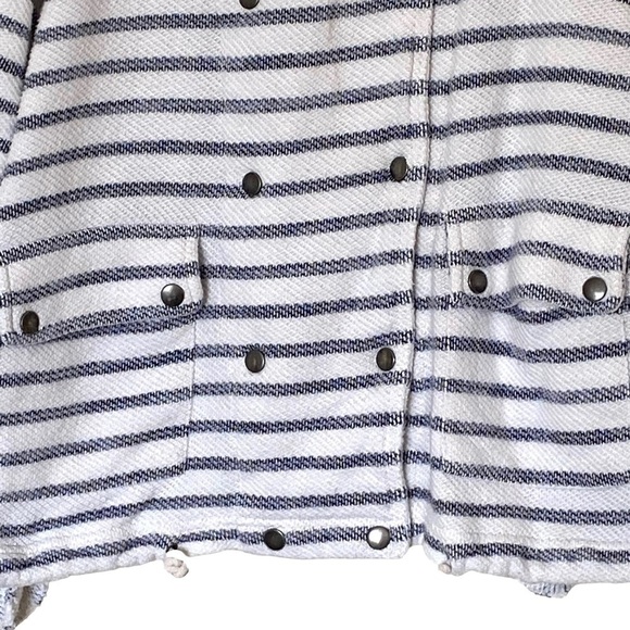 Anthropologie Dolan Left Coast Nautical Stripe Snap Button Knit Jacket, Size Med - Picture 8 of 15